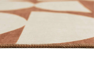 Balade Terracotta and Ivory Geometric Washable Rug