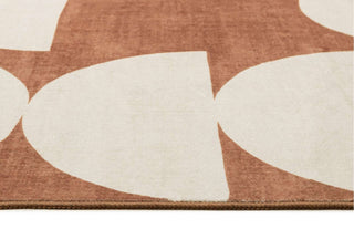 Balade Terracotta and Ivory Geometric Washable Rug