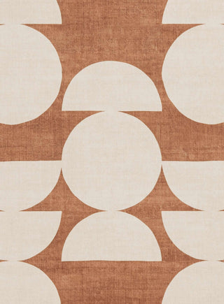 Balade Terracotta and Ivory Geometric Washable Rug