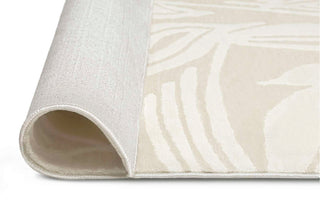 Bessant Leafy Cream and Beige Washable Rug