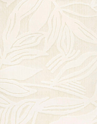 Bessant Leafy Cream and Beige Washable Rug