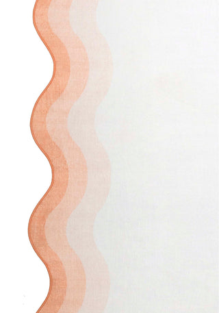 Bitonto Tonal Peach and Cream Scalloped Washable Rug