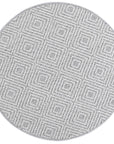 Brand Ventures RUGS 160x160cm Fugui Grey Geometric Round Flatweave Rug