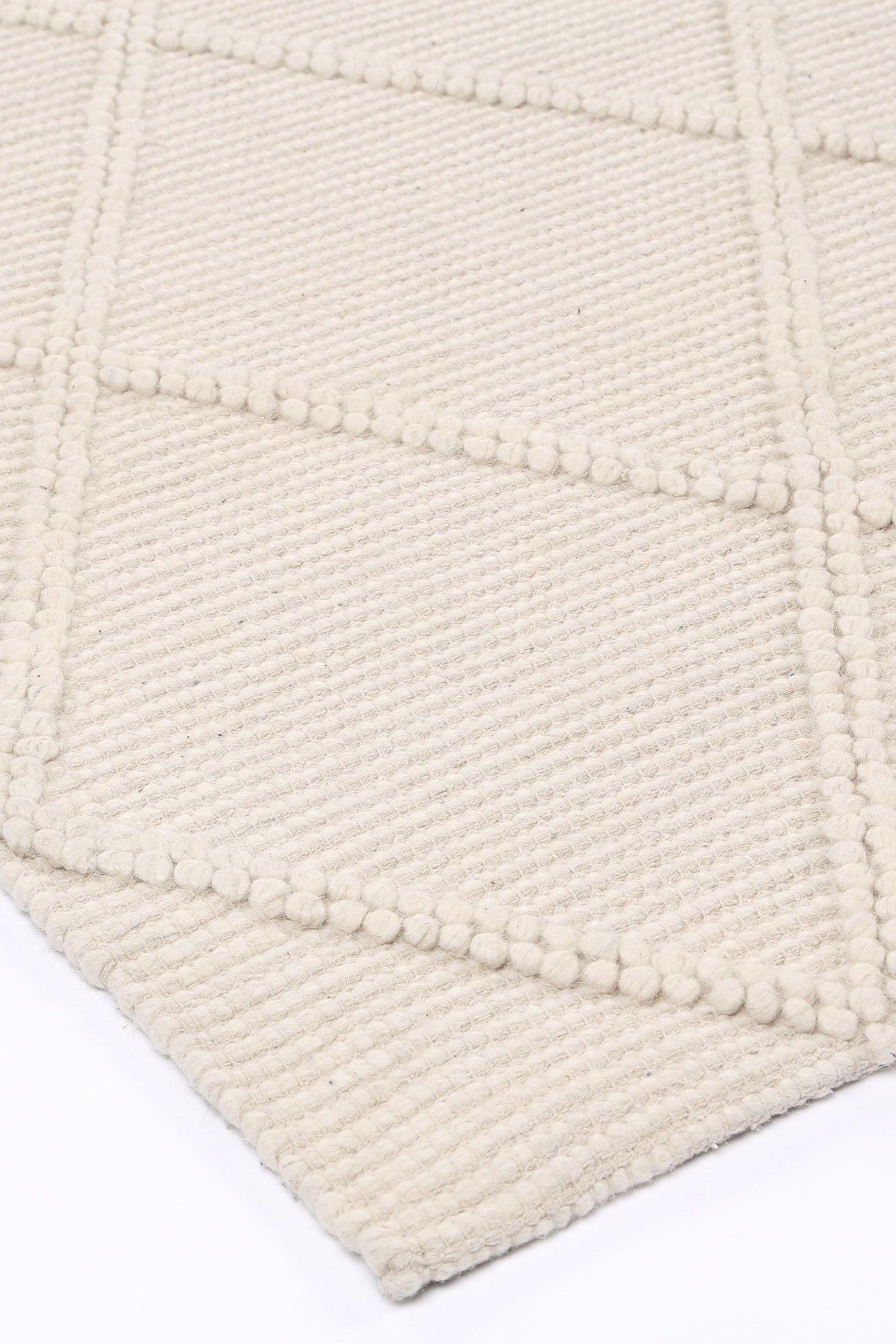 Brand Ventures RUGS 160x230cm Kalena Cream Diamond Wool Rug (Discontinued)