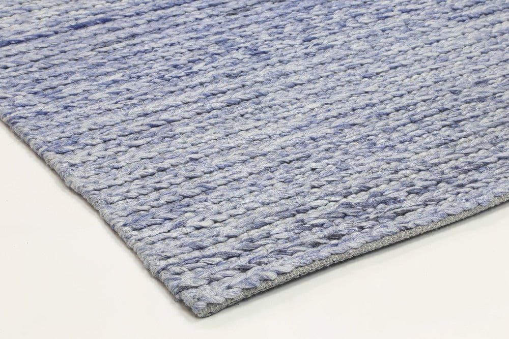 Abbie Blue Braided Wool Rug Simple Style Co