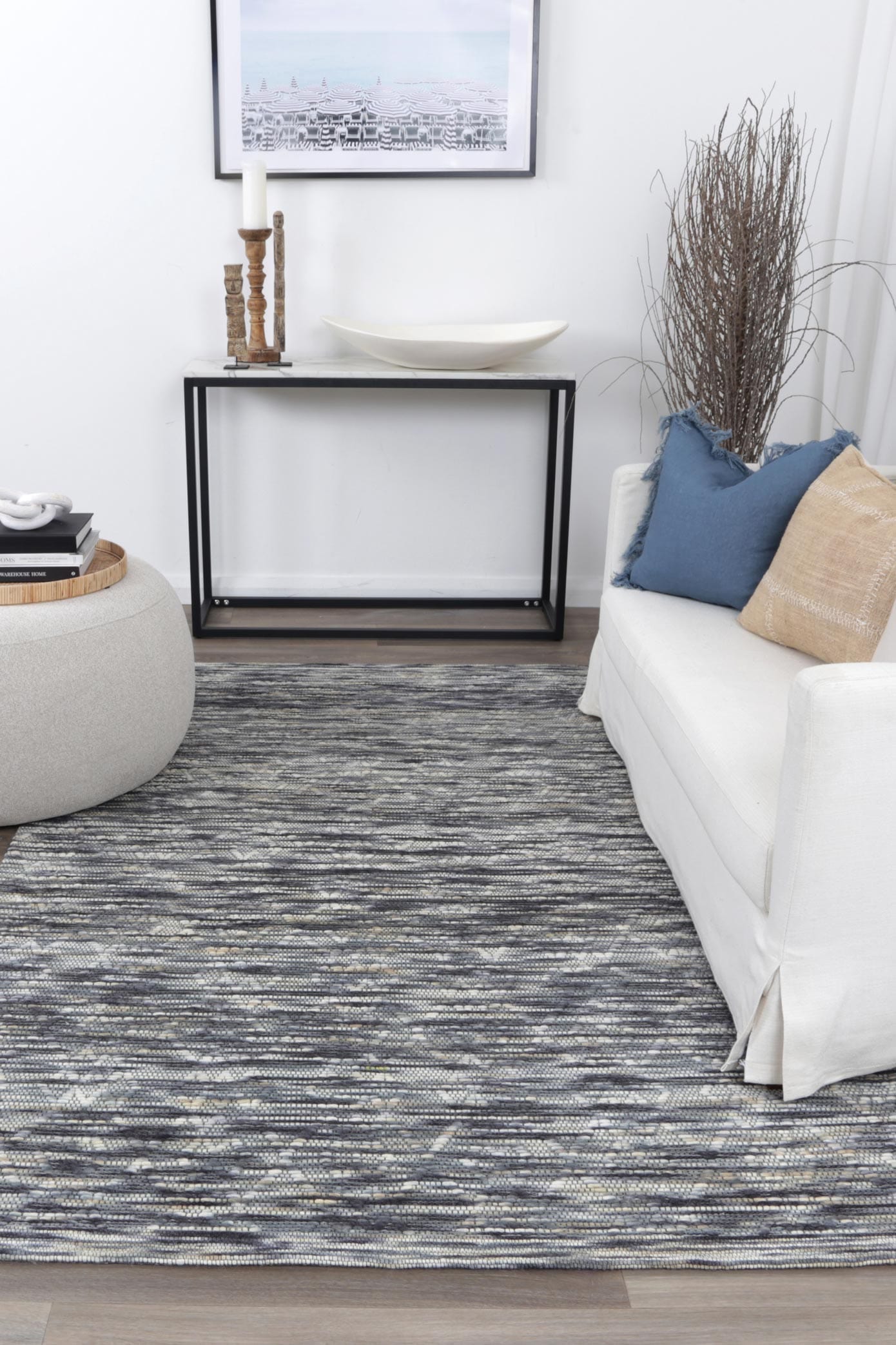 Luciana Diamond Stone Wool Rug | Simple Style Co