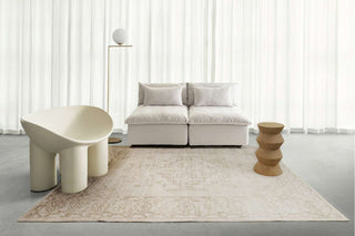 Castile Traditional Floral Taupe Washable Rug