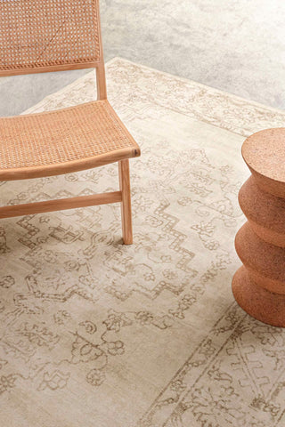 Castile Traditional Floral Taupe Washable Rug