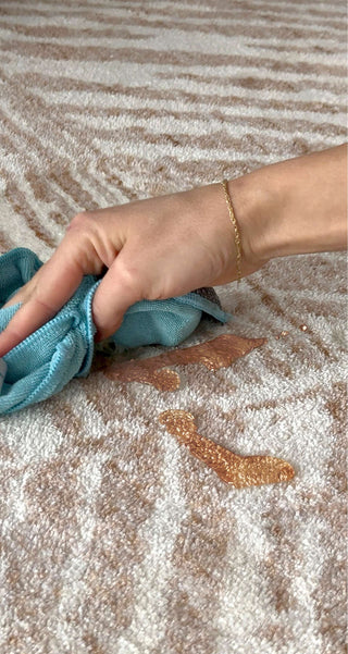 Chita Brown and Cream Geometric Washable Rug