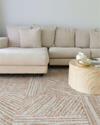 Chita Brown and Cream Geometric Washable Rug