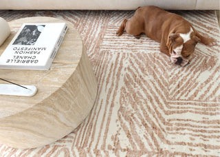 Chita Brown and Cream Geometric Washable Rug