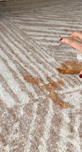 Chita Brown and Cream Geometric Washable Rug