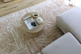 Chita Brown and Cream Geometric Washable Rug