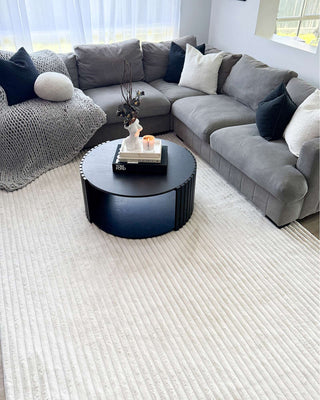 Cortina Striped Washable Faux Fur Rug