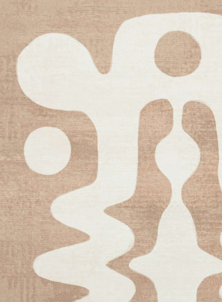 Farino Beige and Ivory Abstract Washable Rug
