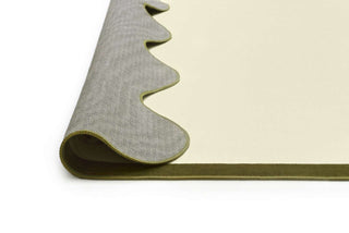 Fasano Tonal Green and Ivory Scalloped Washable Rug