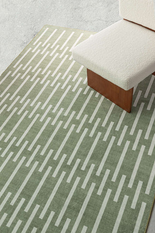 Gerritsen Green Printed Washable Rug