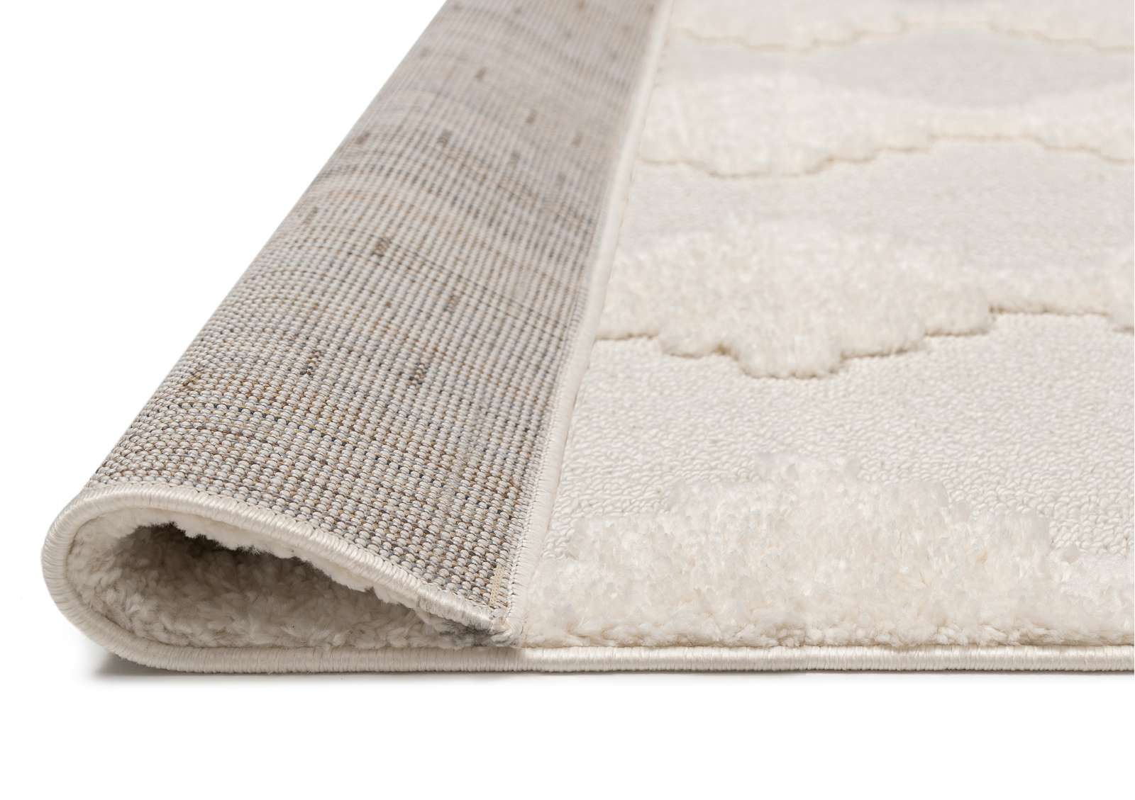 Loopsie Ilora Ivory Checkered Rug Front and Back