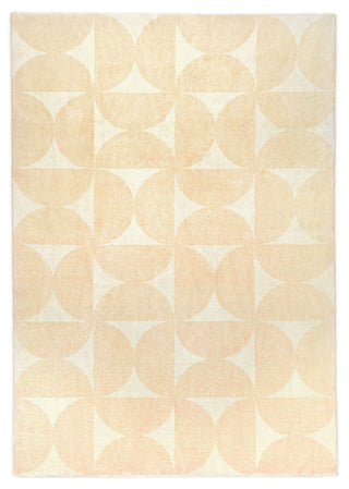 Koda Beige and Cream Geometric Washable Rug