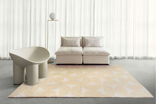 Koda Beige and Cream Geometric Washable Rug