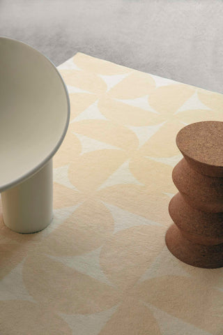Koda Beige and Cream Geometric Washable Rug