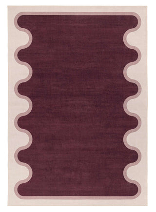 Koloa Plum and Beige Washable Rug
