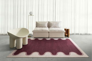 Koloa Plum and Beige Washable Rug