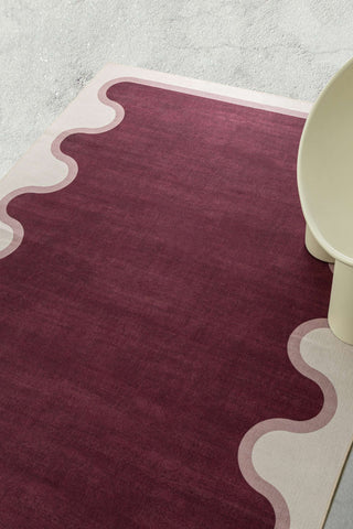 Koloa Plum and Beige Washable Rug