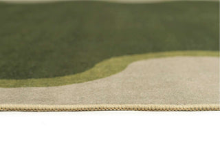 Kumu Green and Beige Washable Rug