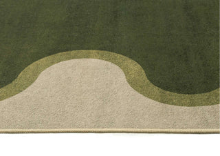Kumu Green and Beige Washable Rug