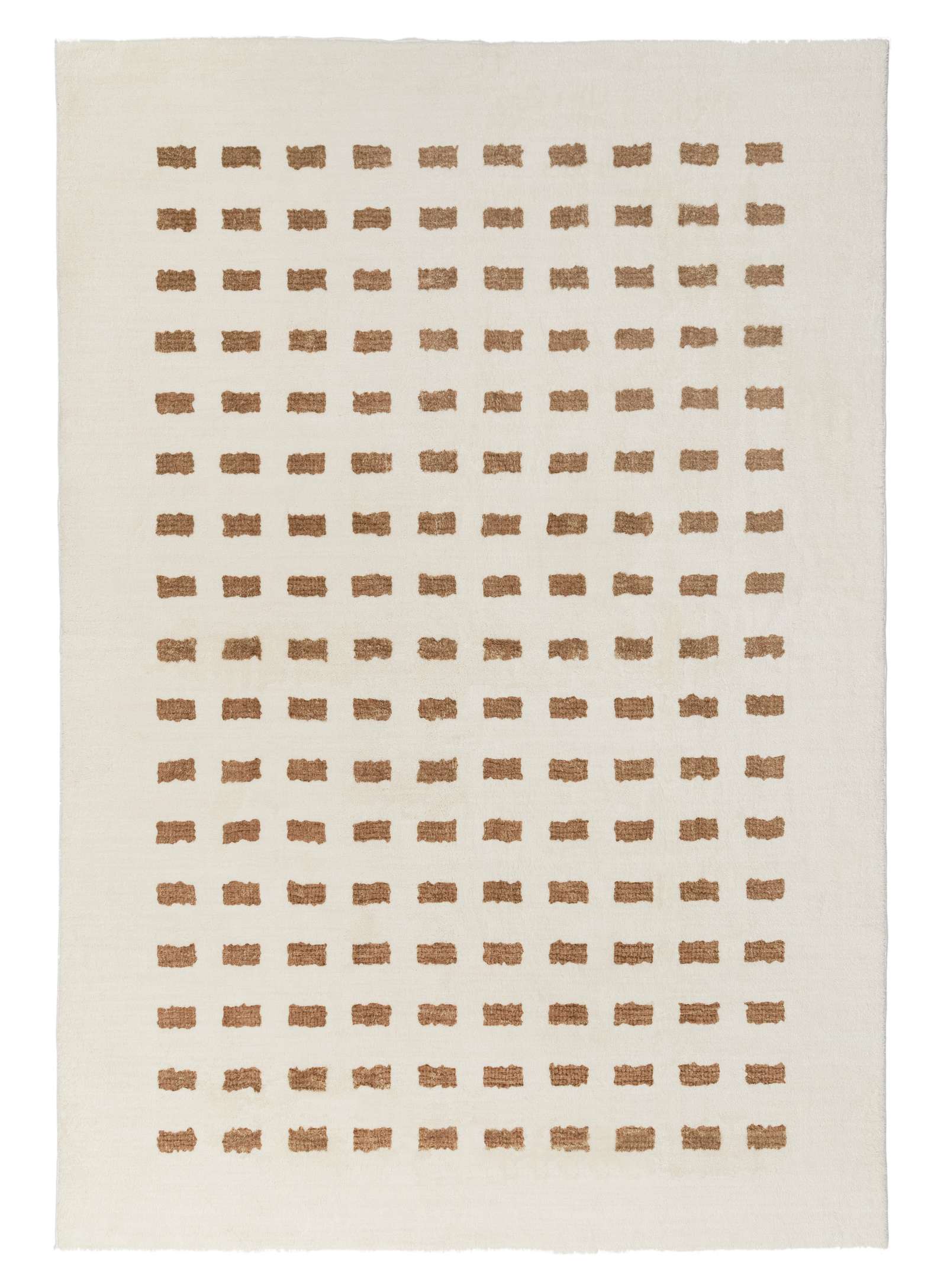 Loopsie RUGS 180cm x 120cm Balan Cream and Brown Rectangles Washable Rug