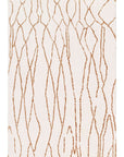 Loopsie RUGS 180cm x 120cm Etasha Ivory and Gold Lined Washable Rug