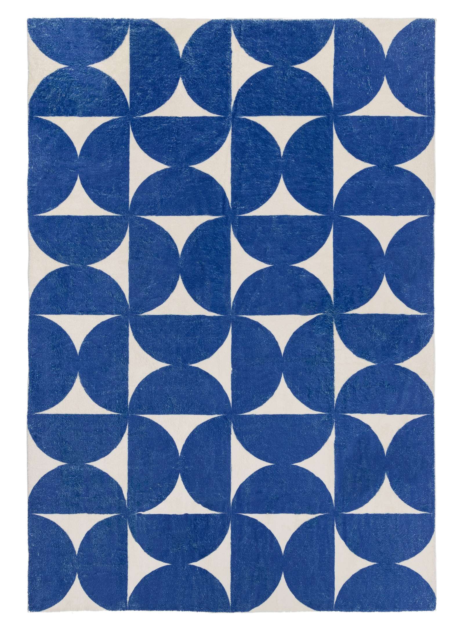 Loopsie RUGS 180cm x 120cm Tosa Blue and Ivory Geometric Washable Rug