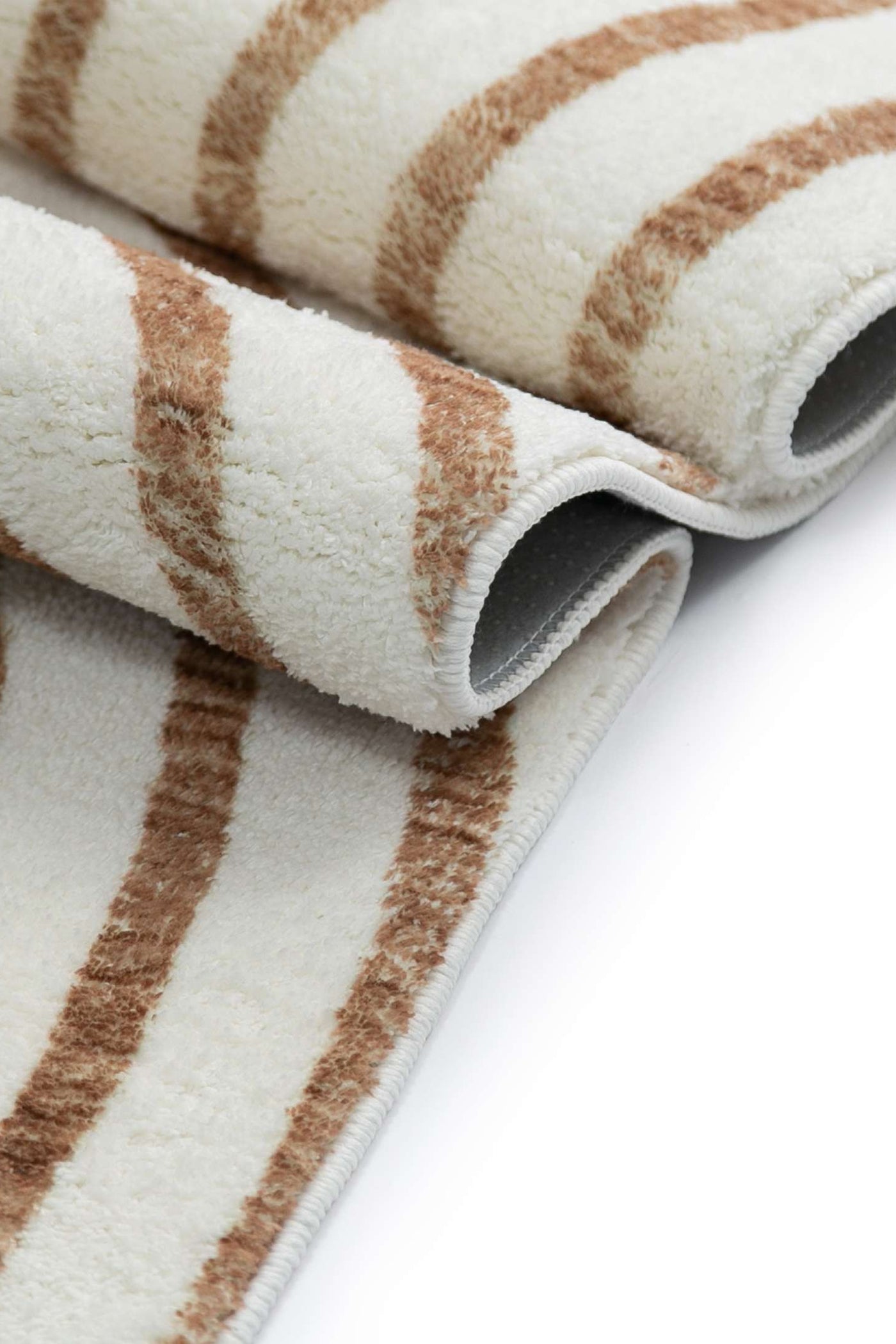 Loopsie Abel Brown and Cream Geometric Washable Rug | Simple Style Co