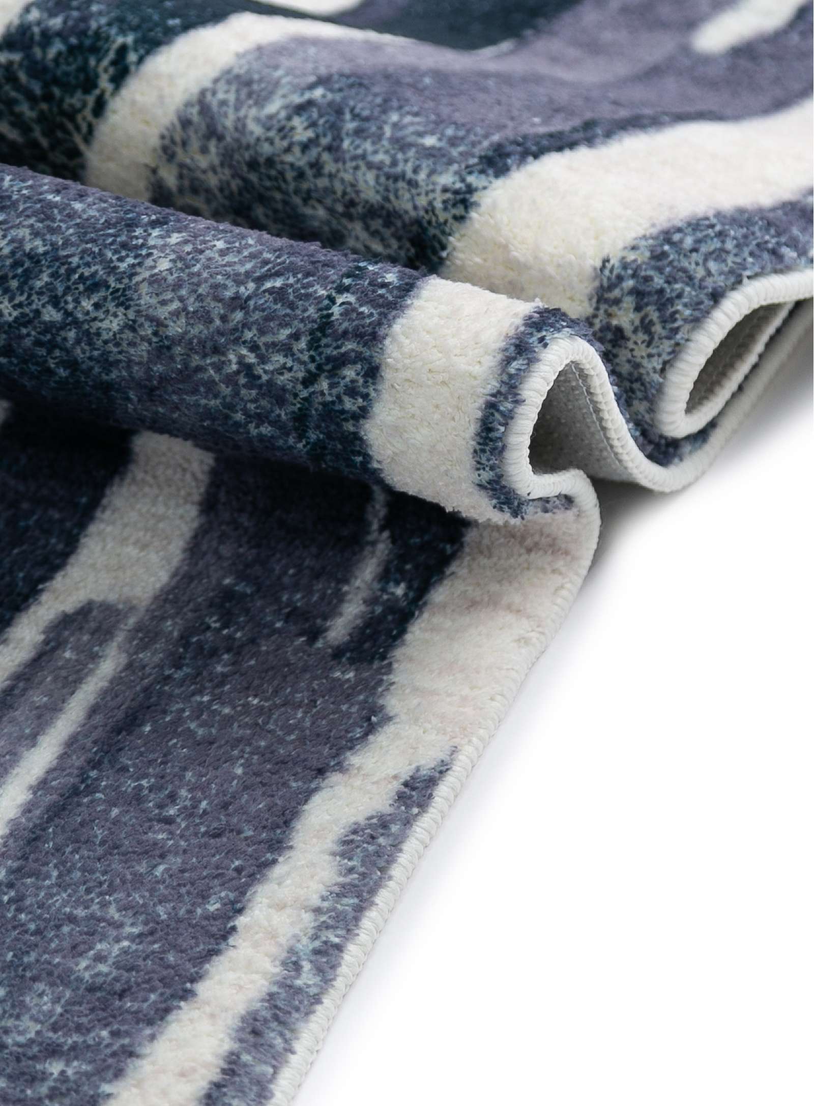 Loopsie Riya Blue Striped Washable Rug | Simple Style Co