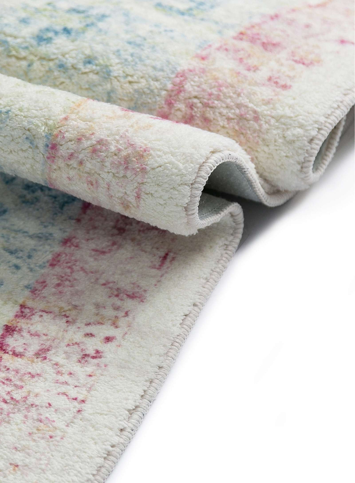 Seri Pink and Blue Medallion Washable Rug | Simple Style Co