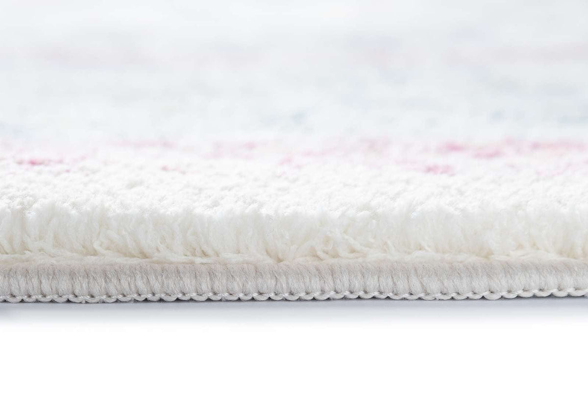 Seri Pink and Blue Medallion Washable Rug | Simple Style Co