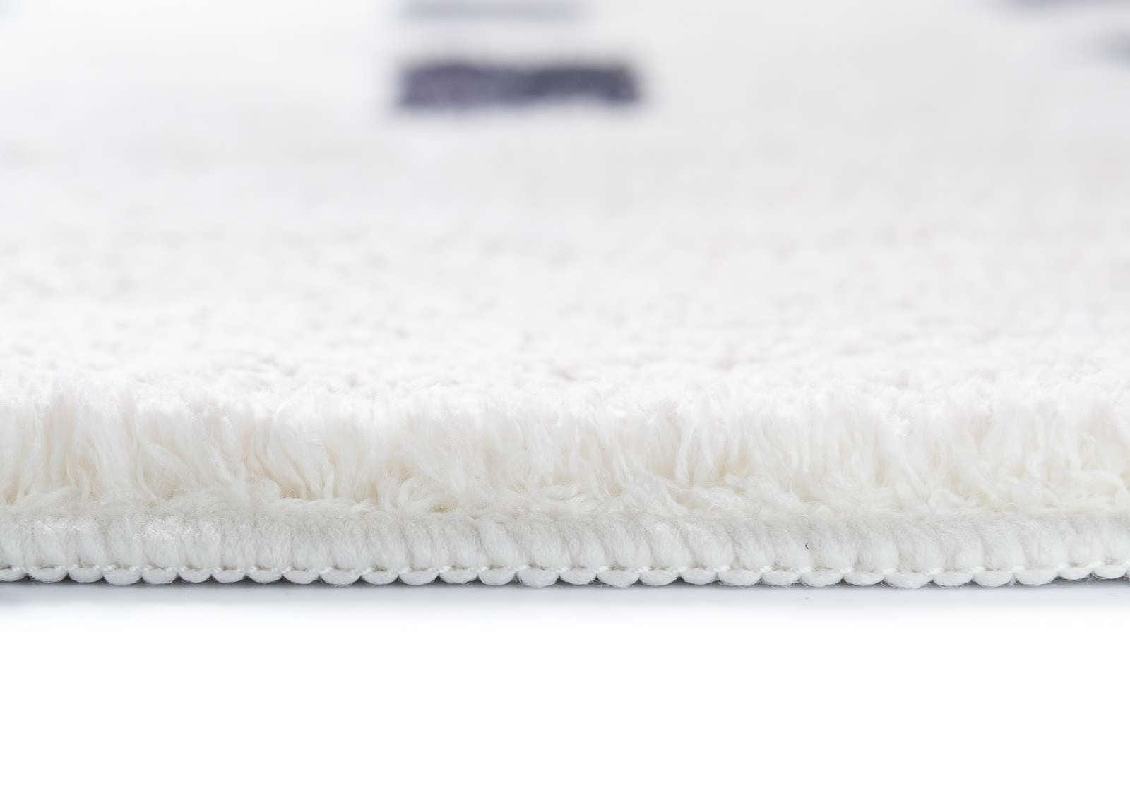 Taber Cream and Black Rectangles Washable Rug Simple Style Co