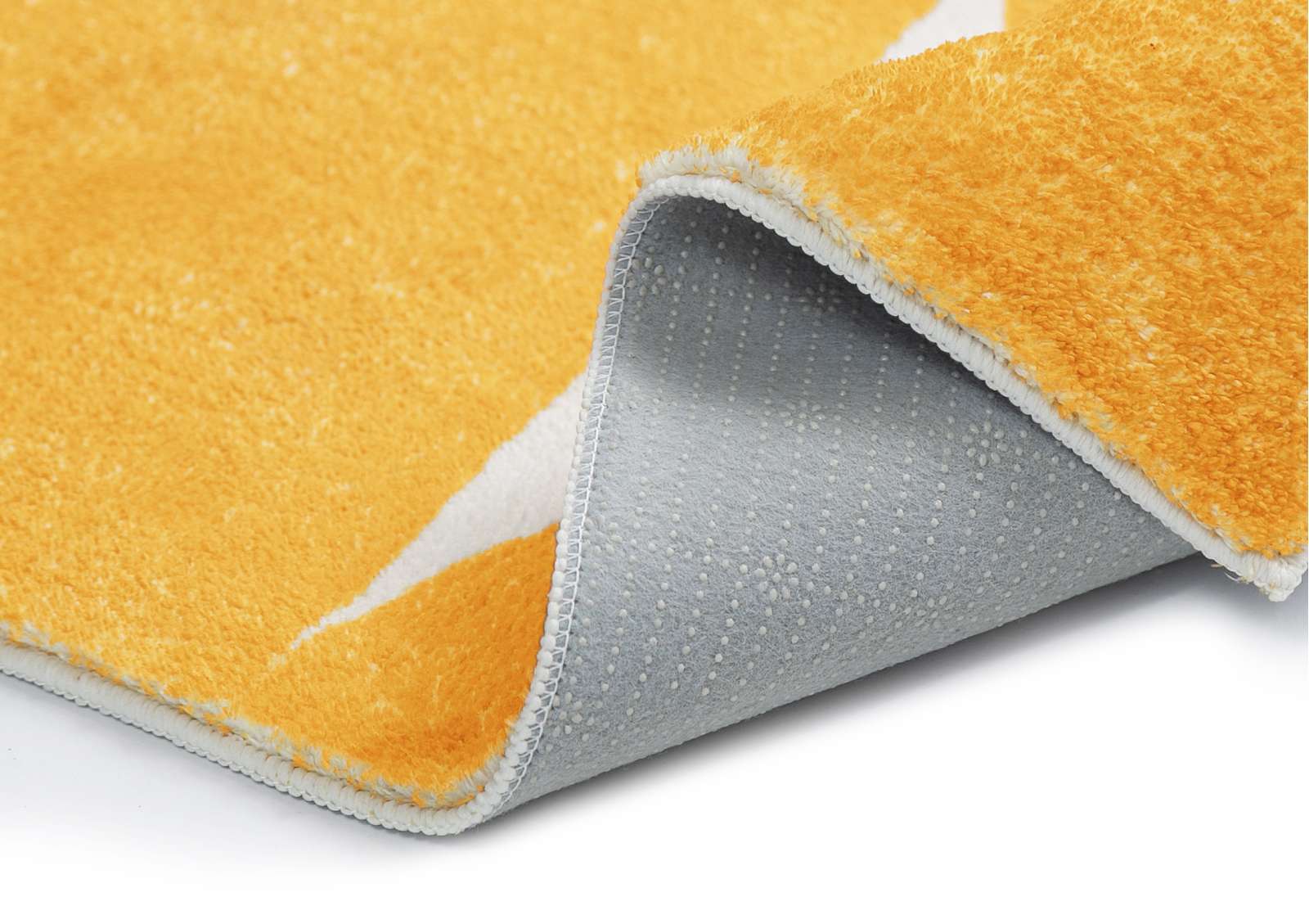 Zaki Yellow and Ivory Geometric Washable Rug Simple Style Co