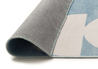 Malabou Half Moons Printed Blue and Cream Washable Rug
