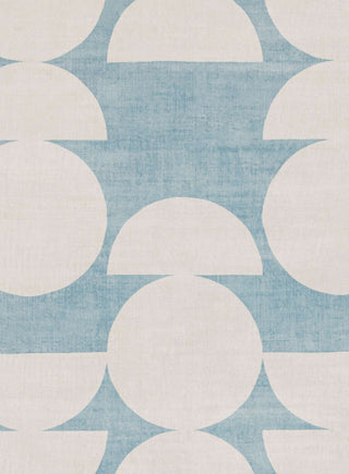 Malabou Half Moons Printed Blue and Cream Washable Rug