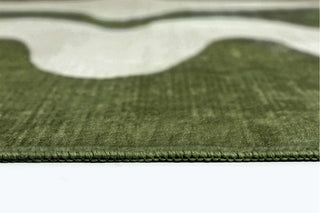Malaga Olive and Ivory Abstract Washable Rug