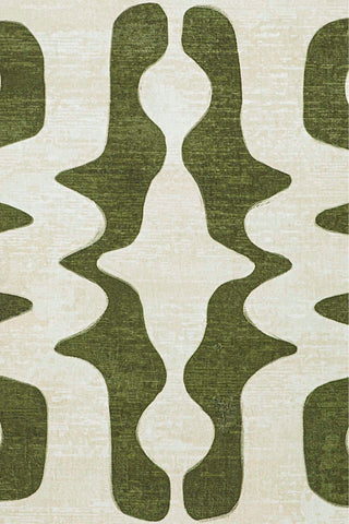 Malaga Olive and Ivory Abstract Washable Rug