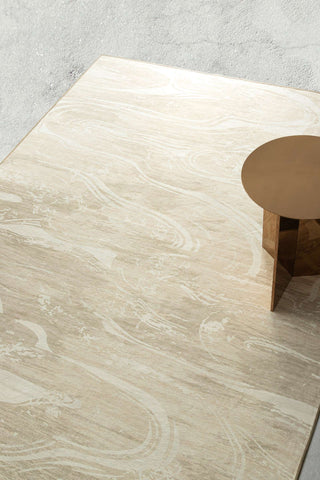 Marrowstone Beige Marble Washable Indoor Outdoor Rug