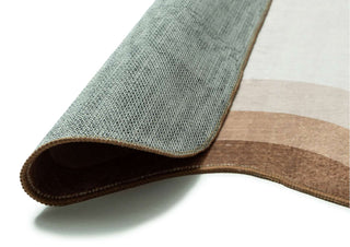 Matera Tonal Brown and Cream Scalloped Washable Rug