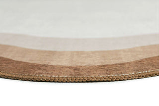 Matera Tonal Brown and Cream Scalloped Washable Rug