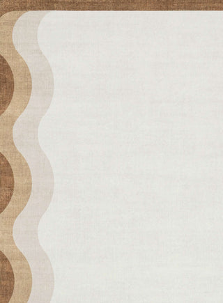 Matera Tonal Brown and Cream Scalloped Washable Rug
