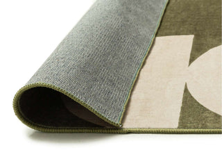 Moneo Green and Beige Geometric Washable Rug