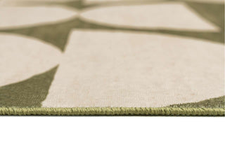Moneo Green and Beige Geometric Washable Rug