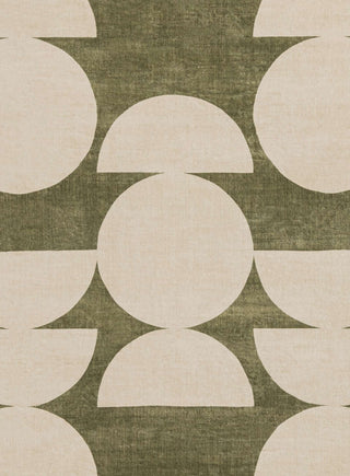 Moneo Green and Beige Geometric Washable Rug